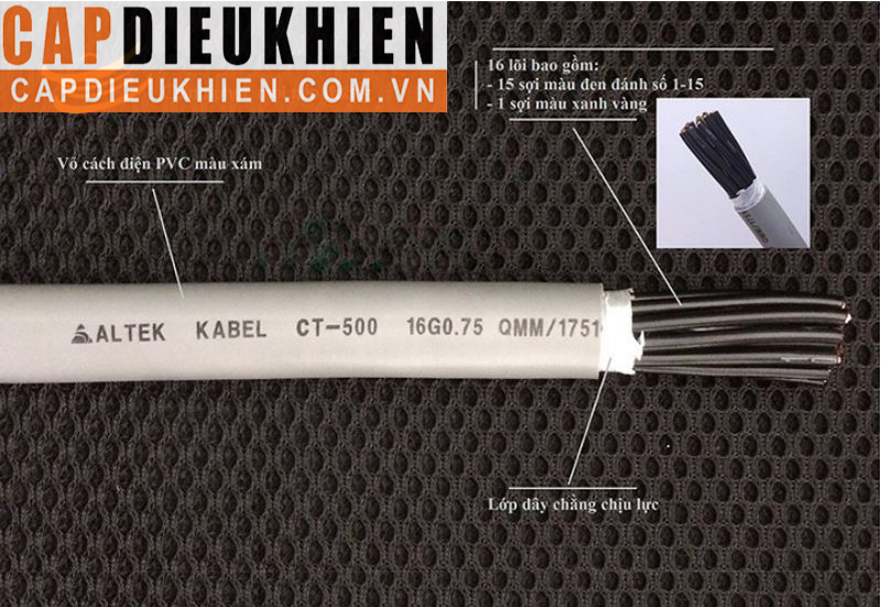 Cáp điều khiển không lưới Altek Kabel CT-10753 3G 0.75QMM