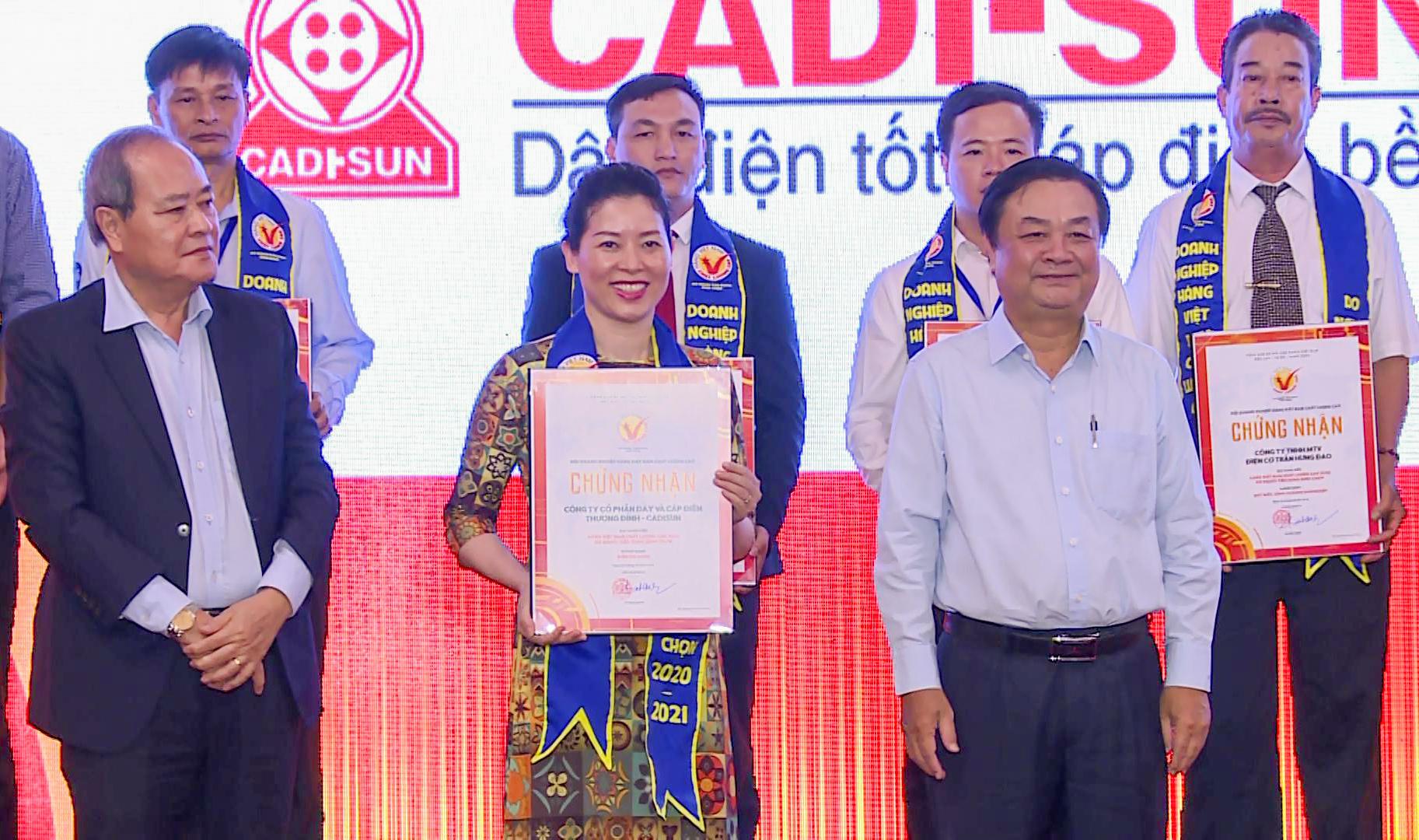 CADI-SUN được vinh danh Hàng Việt Nam Chất lượng cao năm 2020
