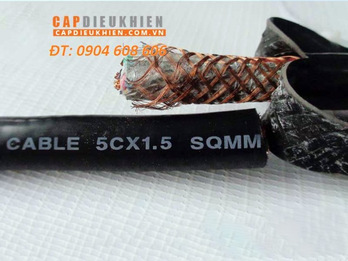 Cáp điều khiển có lưới chống nhiễu SangJin 5C x 1.5 SQmm